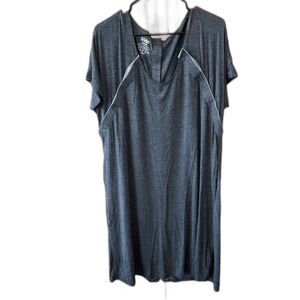Frida Dress Women One Size Gray Nursing Labor Snaps Back Front Hospital Pockets
